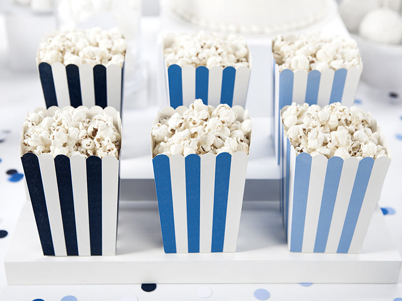 Ciotole per popcorn Mix blu 12,5 cm 6 pezzi