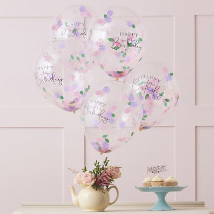 Palloncini colorati Happy Birthday 30cm 5 pezzi