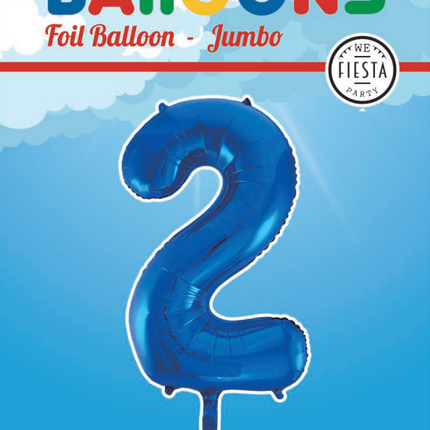 Palloncino Foil Figura 2 Blu XL 86cm vuoto