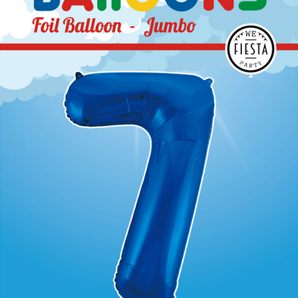 Palloncino in foil Figura 7 Blu XL 86cm vuoto