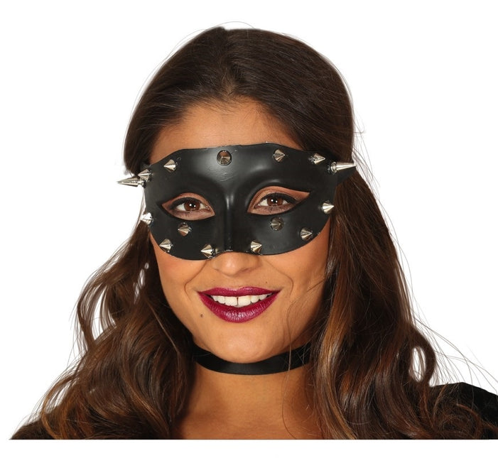 Maschera di Halloween con borchie nera