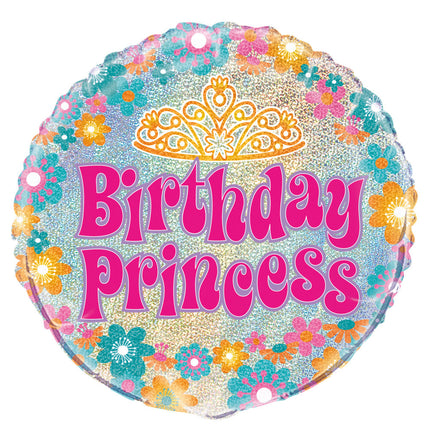 Palloncino ad elio Compleanno Principessa Glitter 45cm vuoto