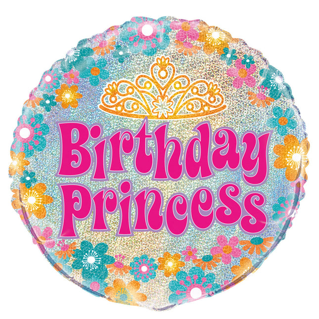 Palloncino ad elio Compleanno Principessa Glitter 45cm vuoto