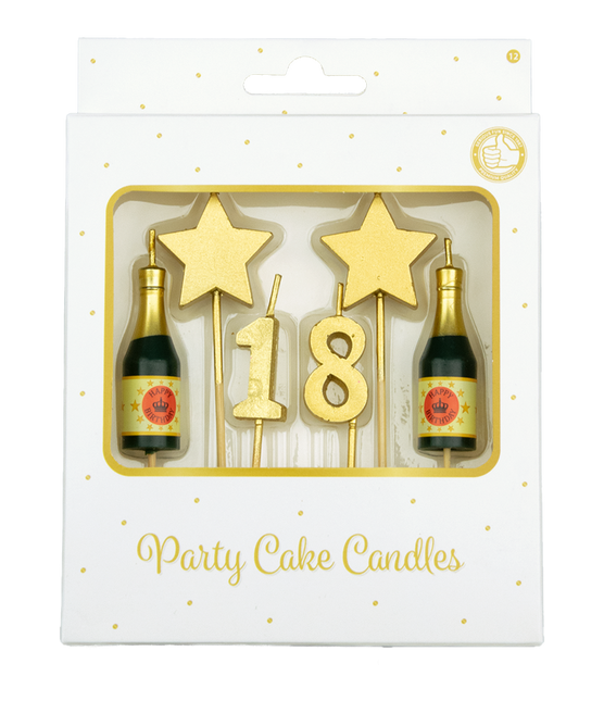 Candele 18 anni Champagne 17,5 cm