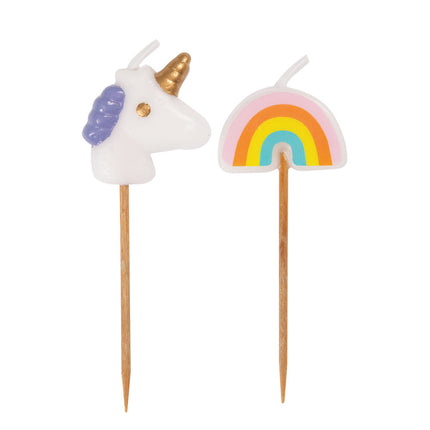 Set di candele Unicorno 8cm 6 pezzi