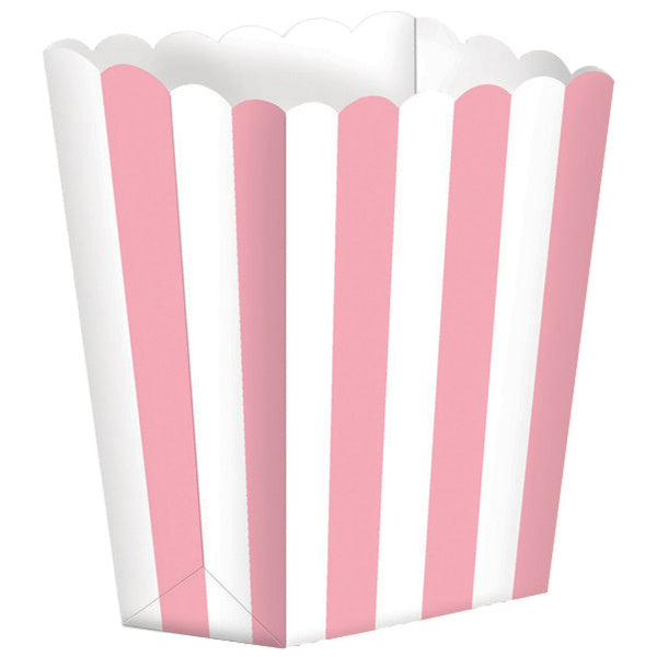 Vassoi per popcorn rosa chiaro a strisce 5 pz.