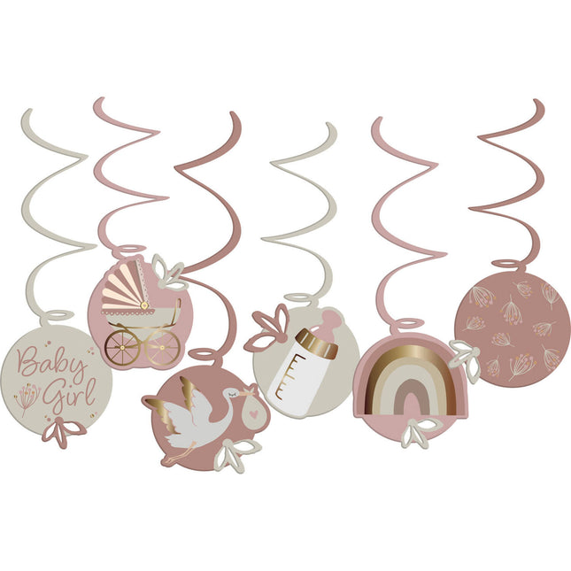 Decorazione appesa nascita Babygirl 6 pezzi