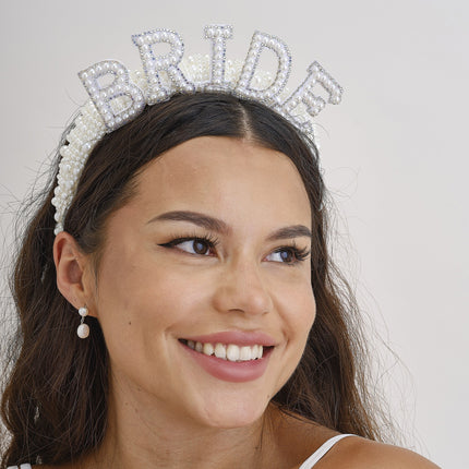 Cerchietto per capelli sposa con perle