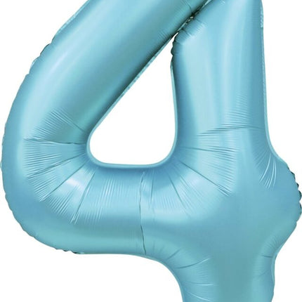 Palloncino figura azzurro 4 anni lucido 86 cm