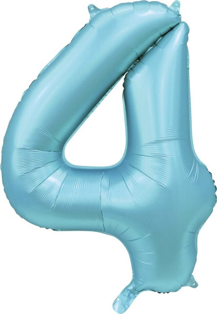 Palloncino figura azzurro 4 anni lucido 86 cm