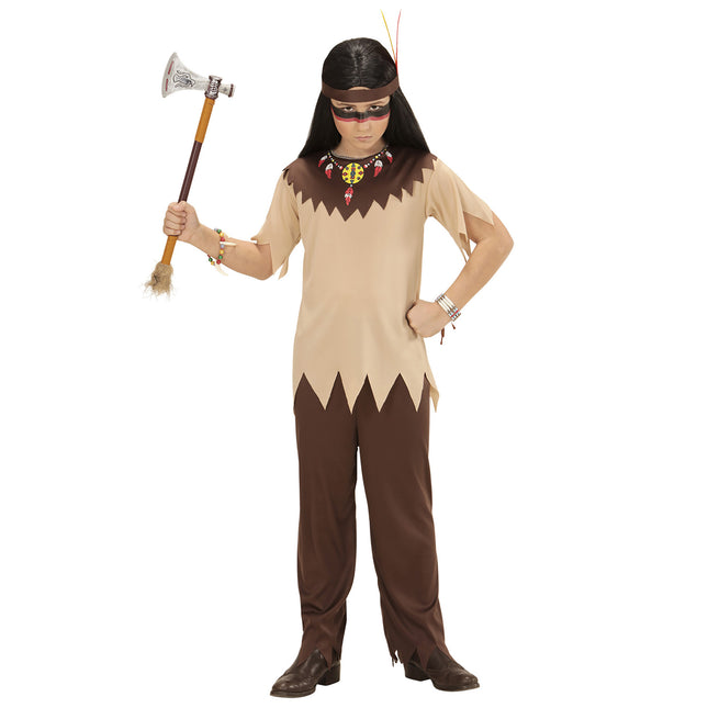 Costume indiano marrone beige da ragazzo 4 pezzi