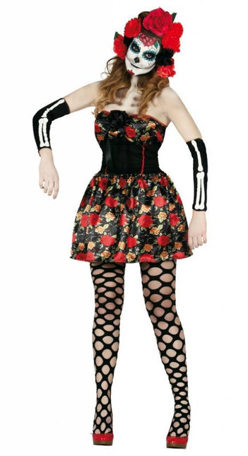 Costume di Halloween da donna Scheletro Giorno dei Morti