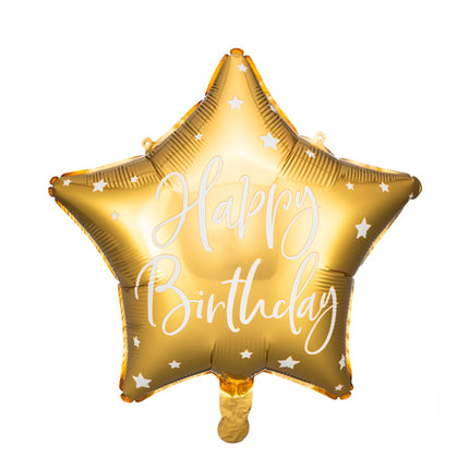 Palloncino ad elio Star Happy Birthday Oro Vuoto 40cm