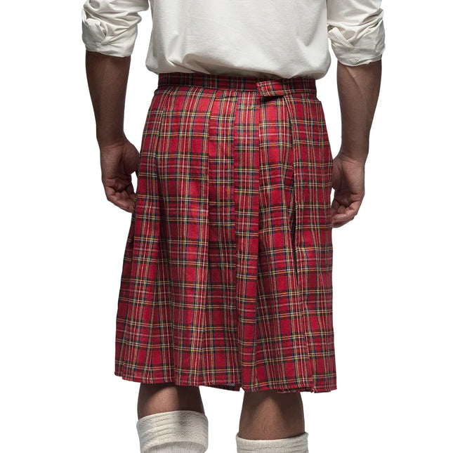 Kilt rosso da uomo con borsa