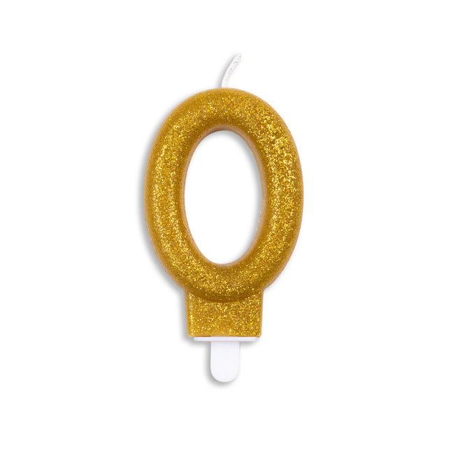 Candela 0 Anno Oro Glitter 7cm