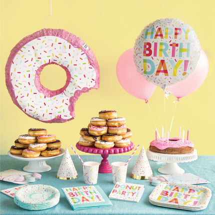 Palloncino ad elio Happy Birthday Donut 45cm vuoto