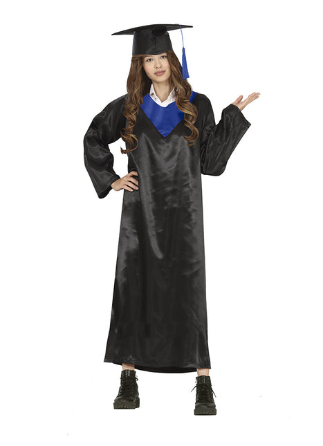 Abito da laurea nero blu donna