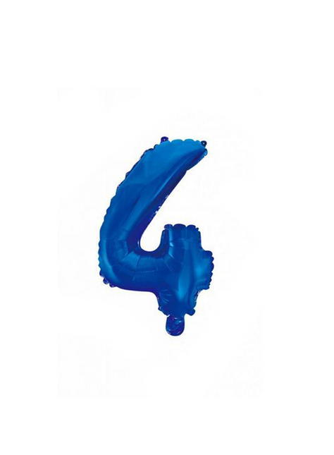 Palloncino in foil Figura 4 Blu 41cm con cannuccia