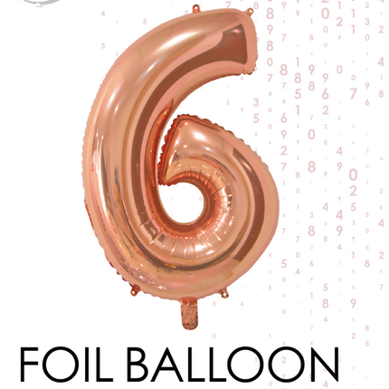 Pallone in foil Figura 6 Oro Rosa 66cm