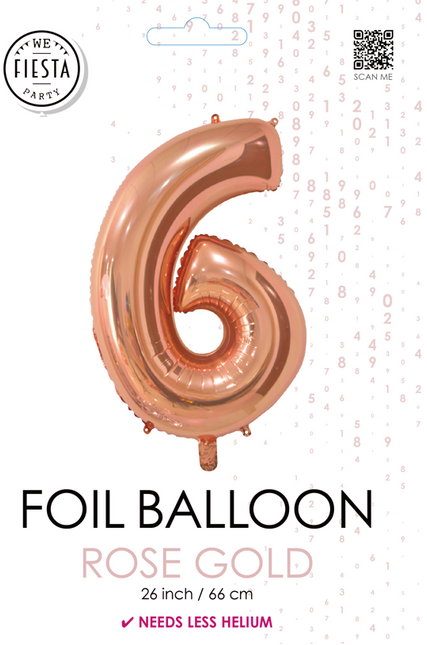 Pallone in foil Figura 6 Oro Rosa 66cm