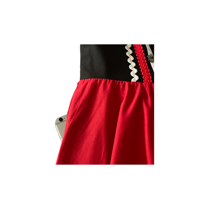 Dirndl 2-dlg., nero/rosso, camicetta Carmen