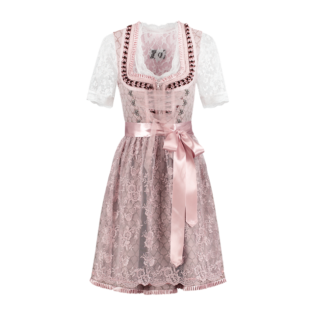 Abito Dirndl Rosa Oktoberfest Donna 2 Pezzi