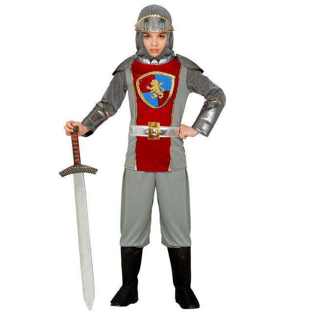 Costume da Cavaliere Grigio Rosso Bambino