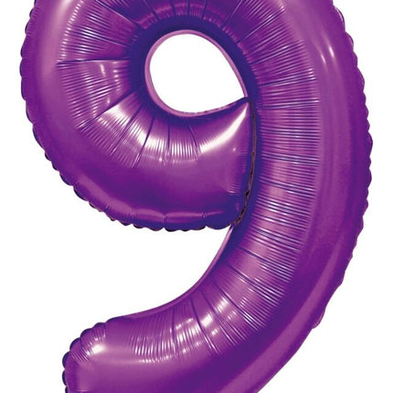 Palloncino viola numero 9 anni lucido 86 cm