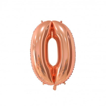 Pallone in foil Figura 0 Oro Rosa 66cm