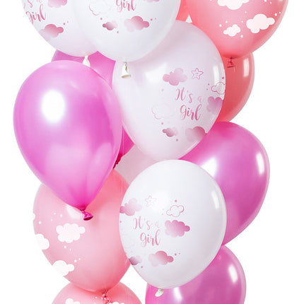 Palloncini nascita It's a Girl 30cm 12pz