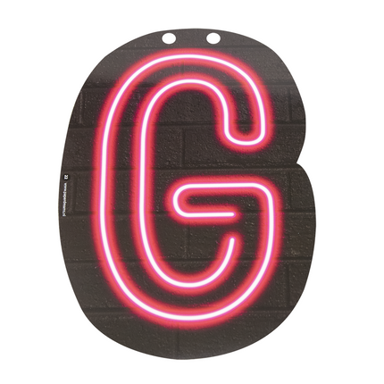 Lettera G al neon 24 cm