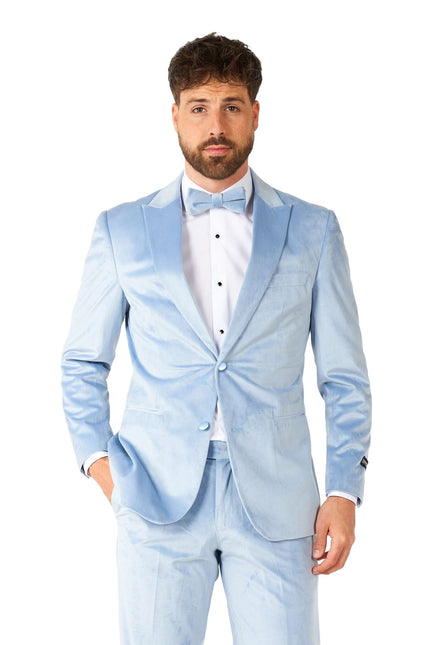 Smoking in velluto azzurro da uomo OppoSuits