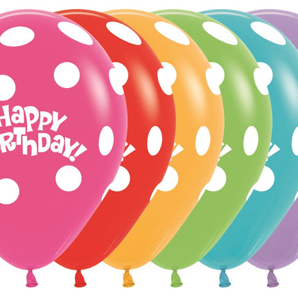 Palloncini Compleanno Puntini Mix 30cm 25pz