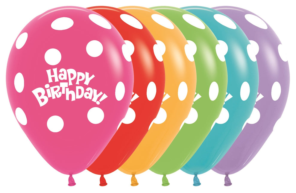 Palloncini Compleanno Puntini Mix 30cm 25pz