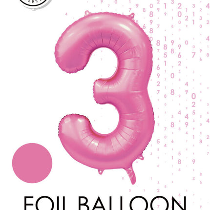 Palloncino a figura rosa 3 anni lucido 86 cm