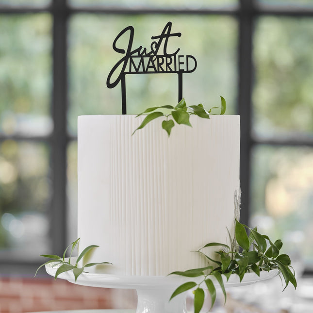 Topper per torta nuziale Just Married 12cm