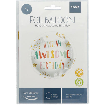 Palloncino ad elio Have An Awesome Birthday vuoto 45cm