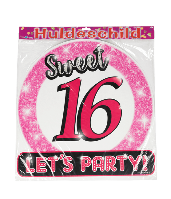 Cartello per porta 16 anni Sweet 16 Lets Party! 50cm