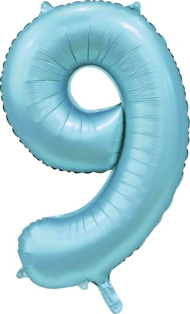 Palloncino figura azzurro 9 anni lucido 86 cm