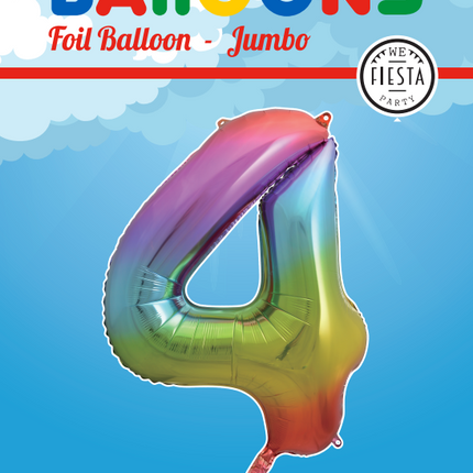 Palloncino in foil Figura 4 Rainbow XL 86cm vuoto