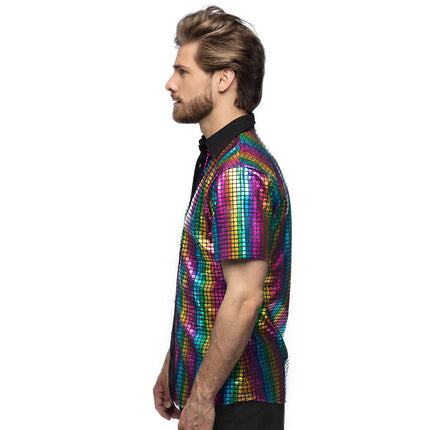 Camicia da discoteca color metallizzato