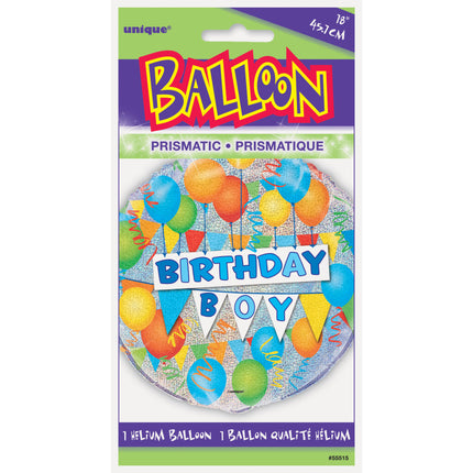 Palloncino ad elio compleanno ragazzo 45cm vuoto