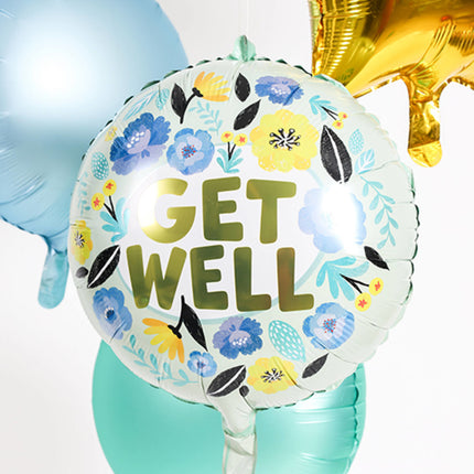 Palloncino ad elio Get Well Flowers vuoto 45 cm