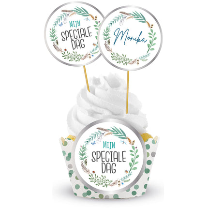 Set di decorazioni per cupcake Il mio giorno speciale 12 pezzi