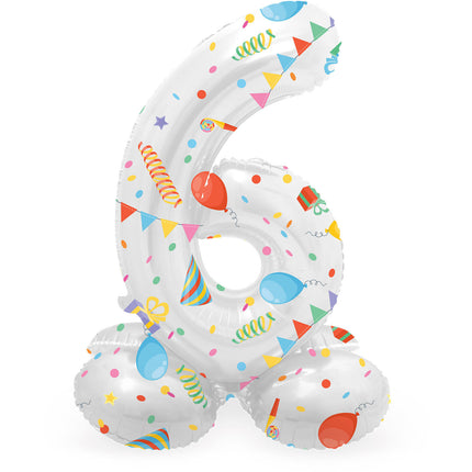 Palloncino ad elio per feste di 6 anni con vuoto standard 41 cm