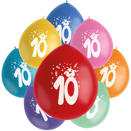 Palloncini 10 anni colorati 23cm 8pz