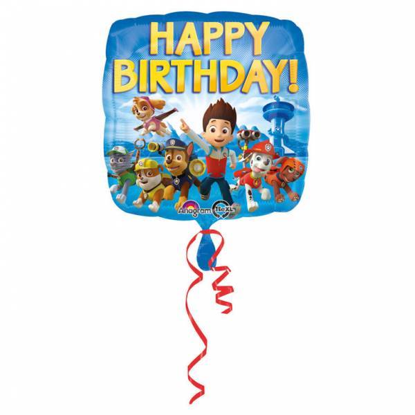 Palloncino ad elio Paw Patrol Happy Birthday 45cm vuoto