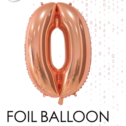 Pallone in foil Figura 0 Oro Rosa 66cm