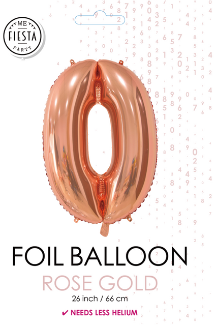 Pallone in foil Figura 0 Oro Rosa 66cm