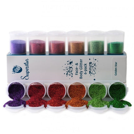 Glitter colorati arcobaleno 6 pezzi